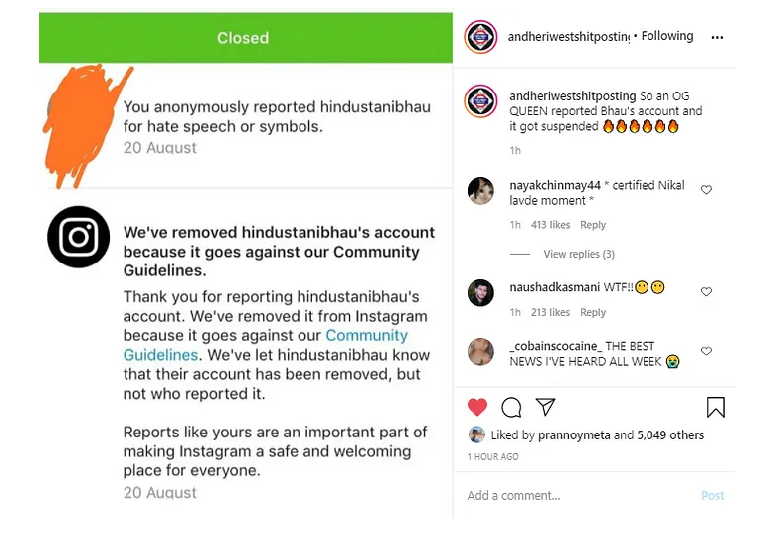 Hindustani Bhau’s Instagram Account Suspended