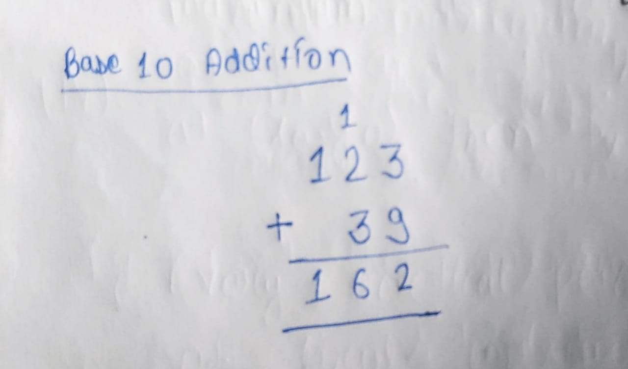 base 10 addition