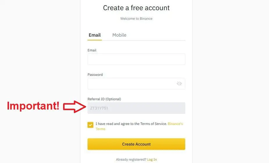 Binance Referral Code