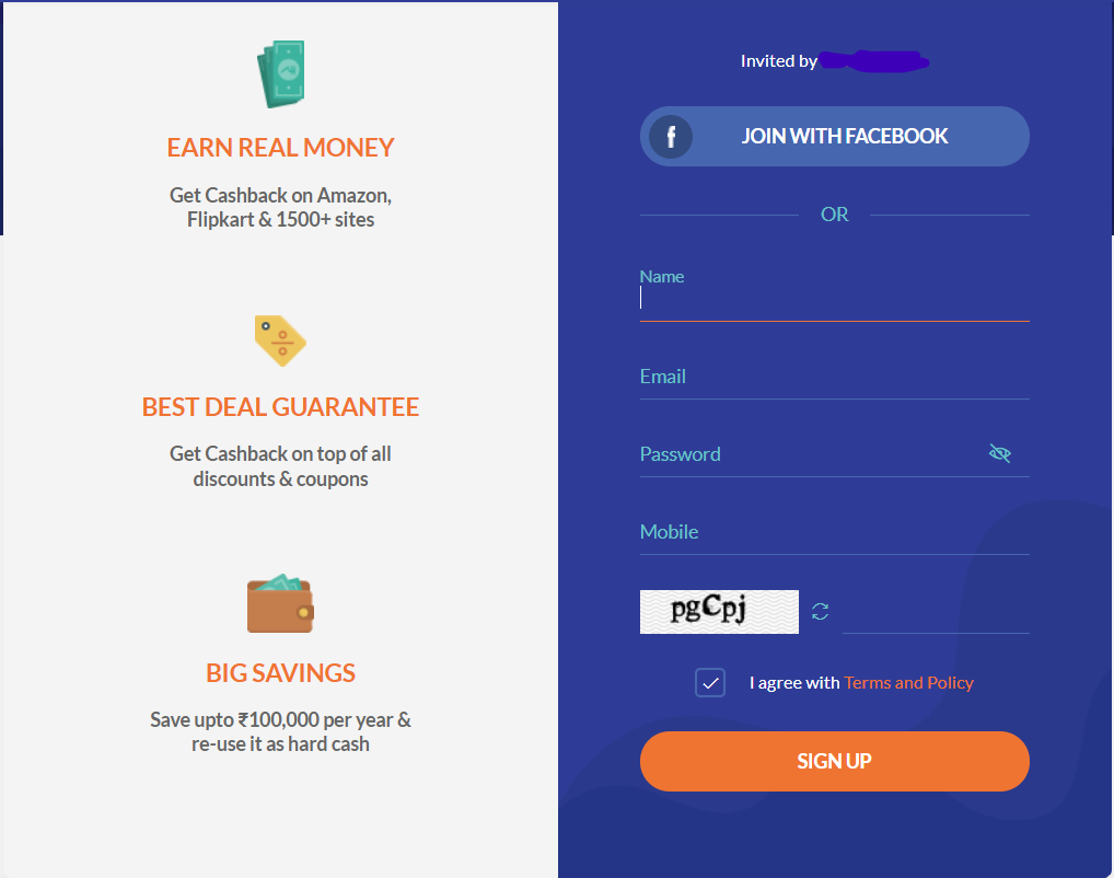 how to create a cashkaro account