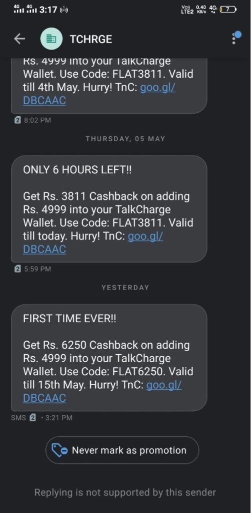 talkcharge scam offer